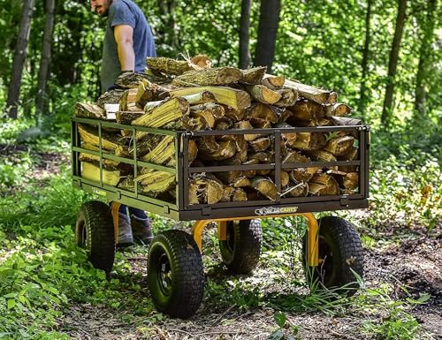 Heavy Duty Steel Mesh Utility Wagon Cart for Outdoor Hauling and Gardening I141134