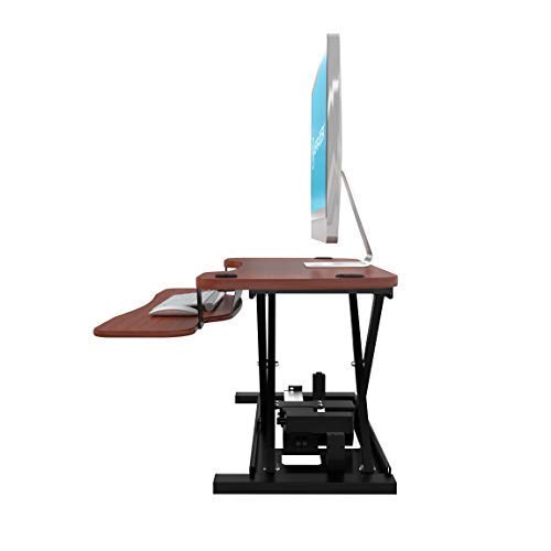 Electric Standing Desk Converter, Height Adjustable Sit to Stand Riser, Dual Monitor Workstation, Black Z74939