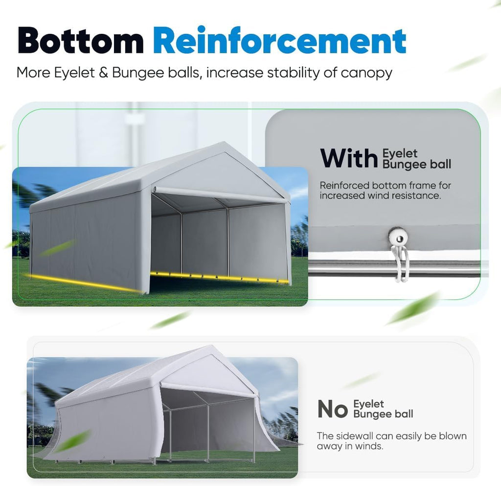 Heavy Duty Carport Galvanized Canopy Outdoor Boat Shelter C392581