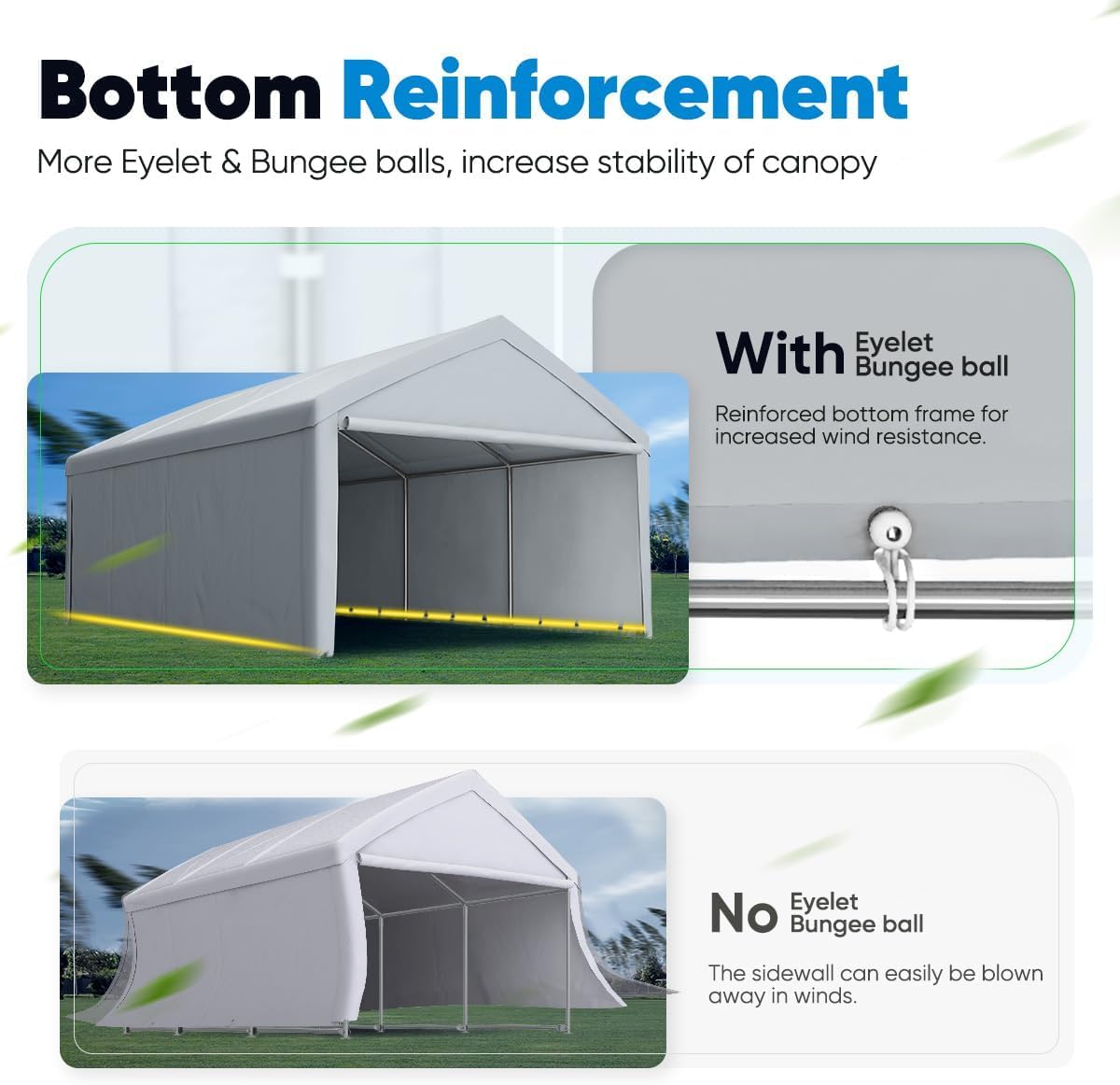 Heavy Duty Carport Galvanized Canopy Outdoor Boat Shelter C392581