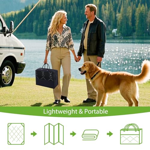 Waterproof Outdoor Rug 5x8 ft, Reversible Plastic Straw Patio Mat Z2613