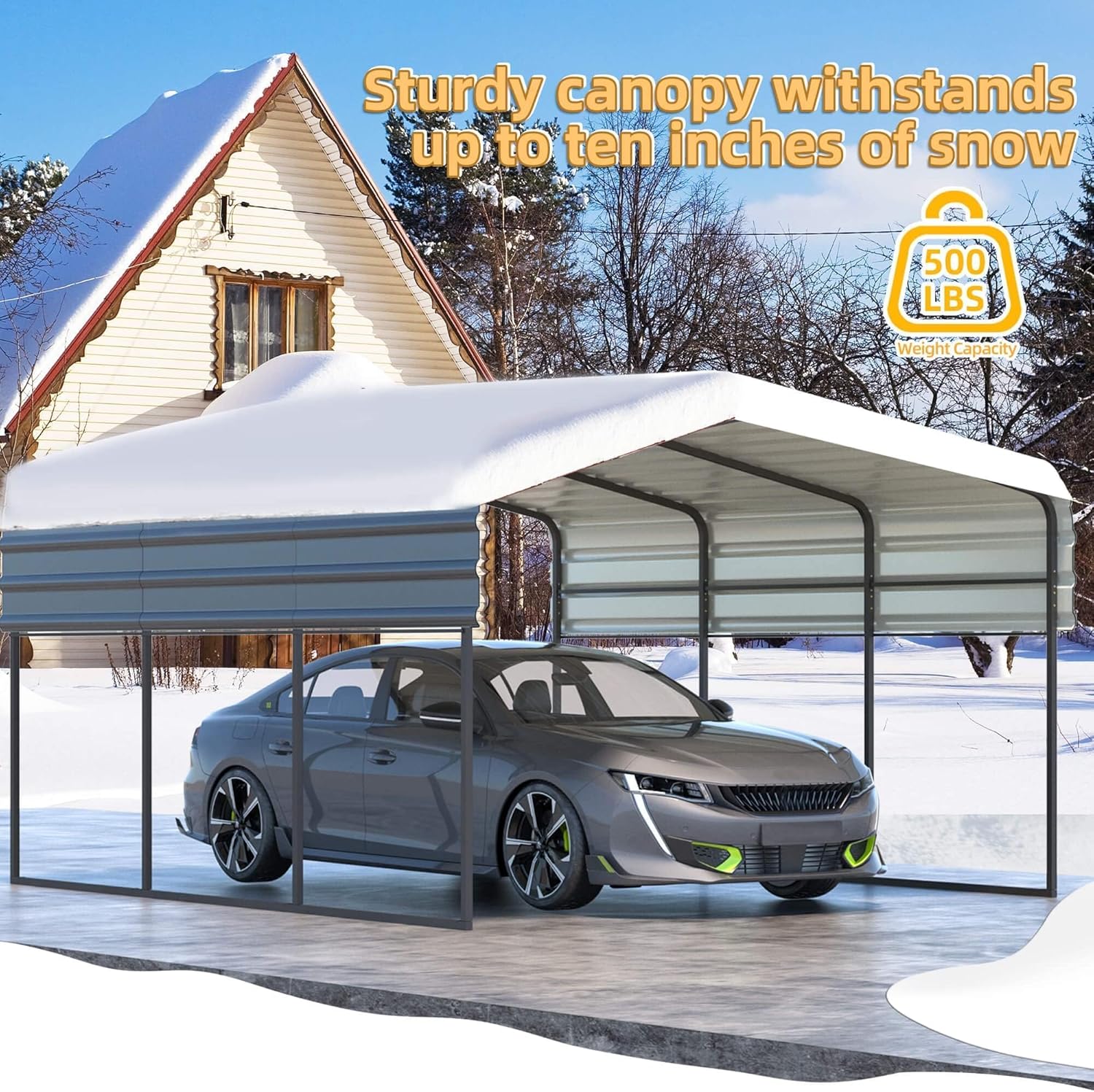 Heavy Duty Metal Carport for 2 Car, Boats and Tractors C23765