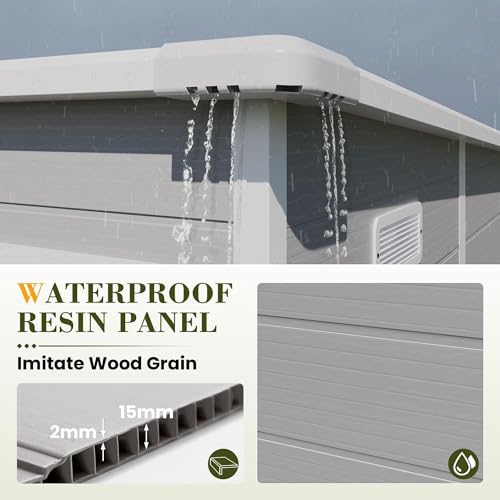 Outdoor Storage Shed 6 x 6 FT Resin Garden Shed with Lockable Door U891