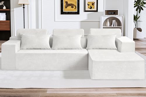 L-Shape Modular Sectional Sofa with Deep Seat, No Assembly Required C597556