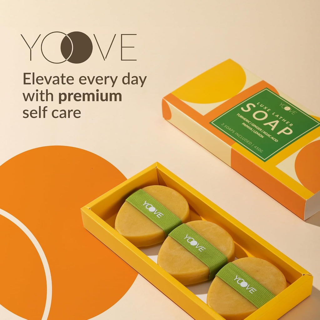 Turmeric and Kojic Acid Soap with Exfoliating Scrubber, 3-Pack V815
