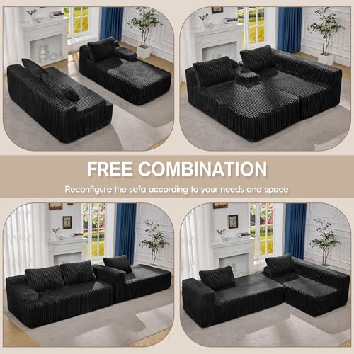 Modular L-Shape Sectional Sofa with Oversized Chaise A47792