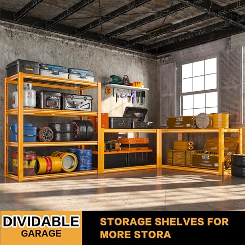 40" W Garage Shelving 2240 LBS Storage Shelves Adjustable Metal Heavy Duty 4 Tier R5651