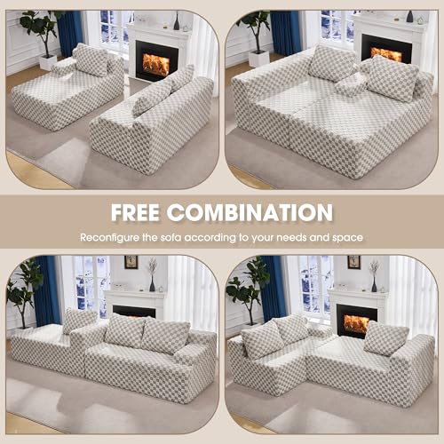 Modular L-Shape Sectional Sofa with Oversized Chaise A47792