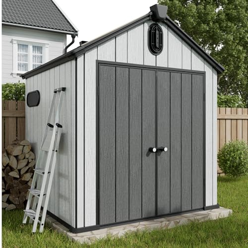 Outdoor Resin Storage Shed with Air Vents and Lockable Door X72953