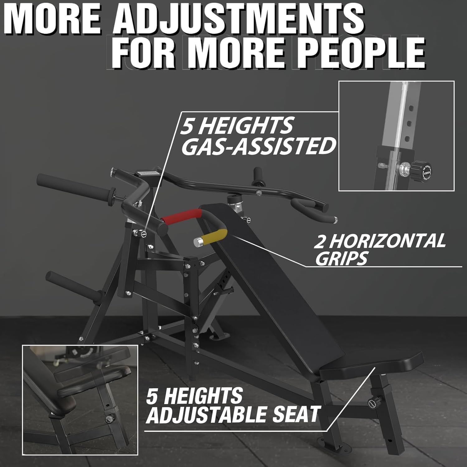 Chest Press Machine with Independent Converging Arms, Adjustable Incline, 1250LBS M18783