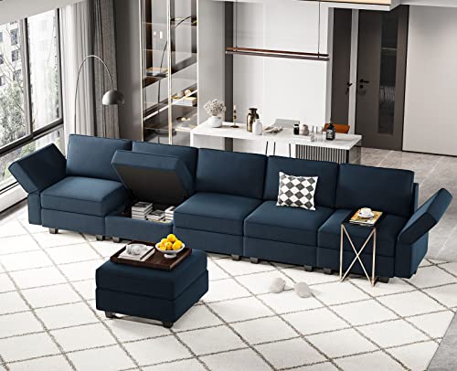 Modular Velvet Sectional Sofa with Chaise Lounge and Storage X4138