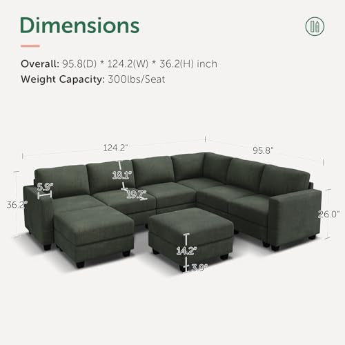 Corduroy Modular Sectional Couch with Storage, L-Shaped, 6 Seater, Dark Gray X823135
