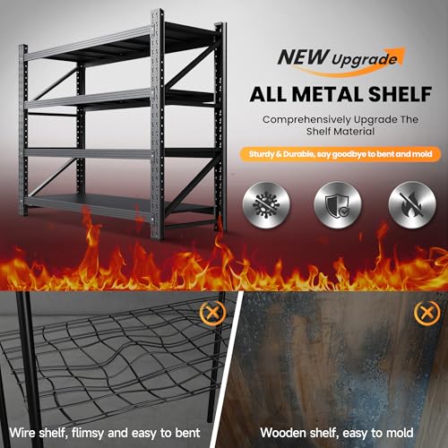 Heavy Duty 4-Tier Metal Garage Shelving Unit, Adjustable Steel Storage Rack D5378