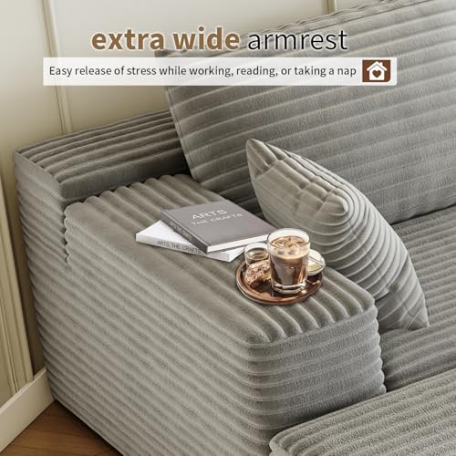 Modular Sectional Sofa with Ottoman, U-Shaped Deep Seat Couch for Living Room O870