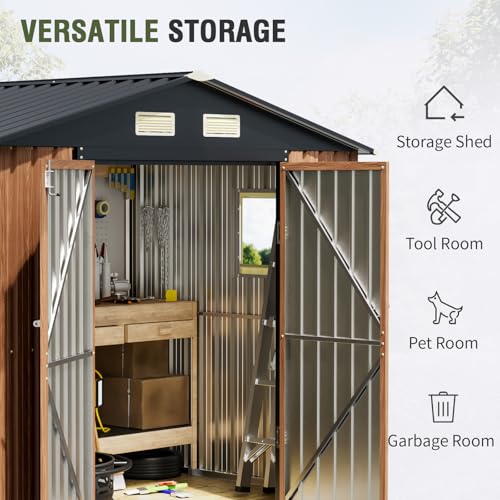 Metal Storage Shed 5x3 ft with Lockable Door for Garden and Backyard B82351