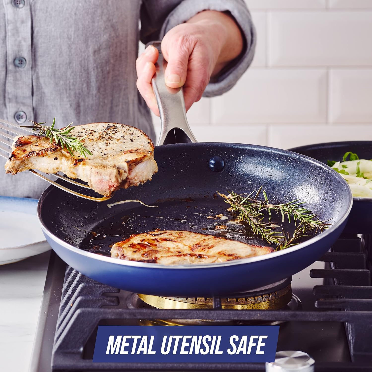 12" Ceramic Nonstick Frying Pan with Lid, PFAS-Free, Oven Safe A9777