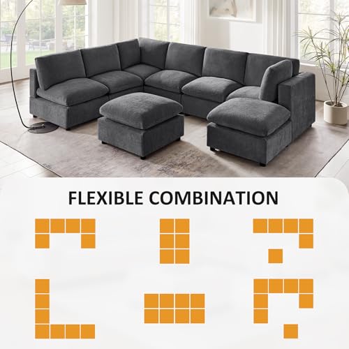 Modular Sectional Sofa with Ottoman for Small Apartments G42700