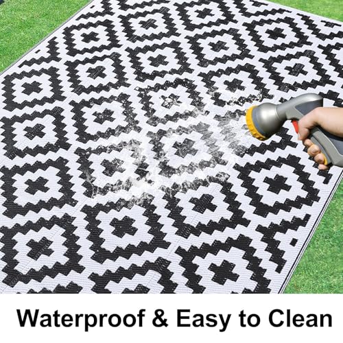Waterproof Outdoor Rug 5x8 ft, Reversible Plastic Straw Patio Mat Z2613