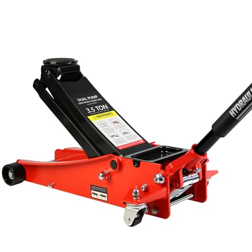 Heavy Duty Hydraulic Floor Jack, Low Profile Steel Racing Jack, 2 Ton Capacity, Blue H1350