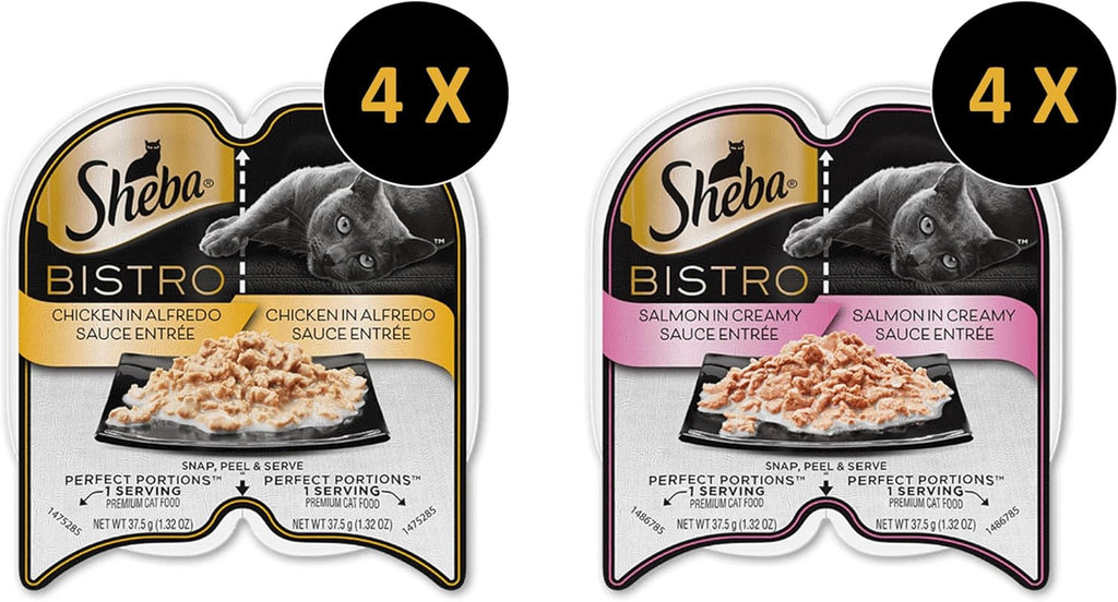 Wet Cat Food Variety Pack with Salmon and Chicken, 8 Trays O164235