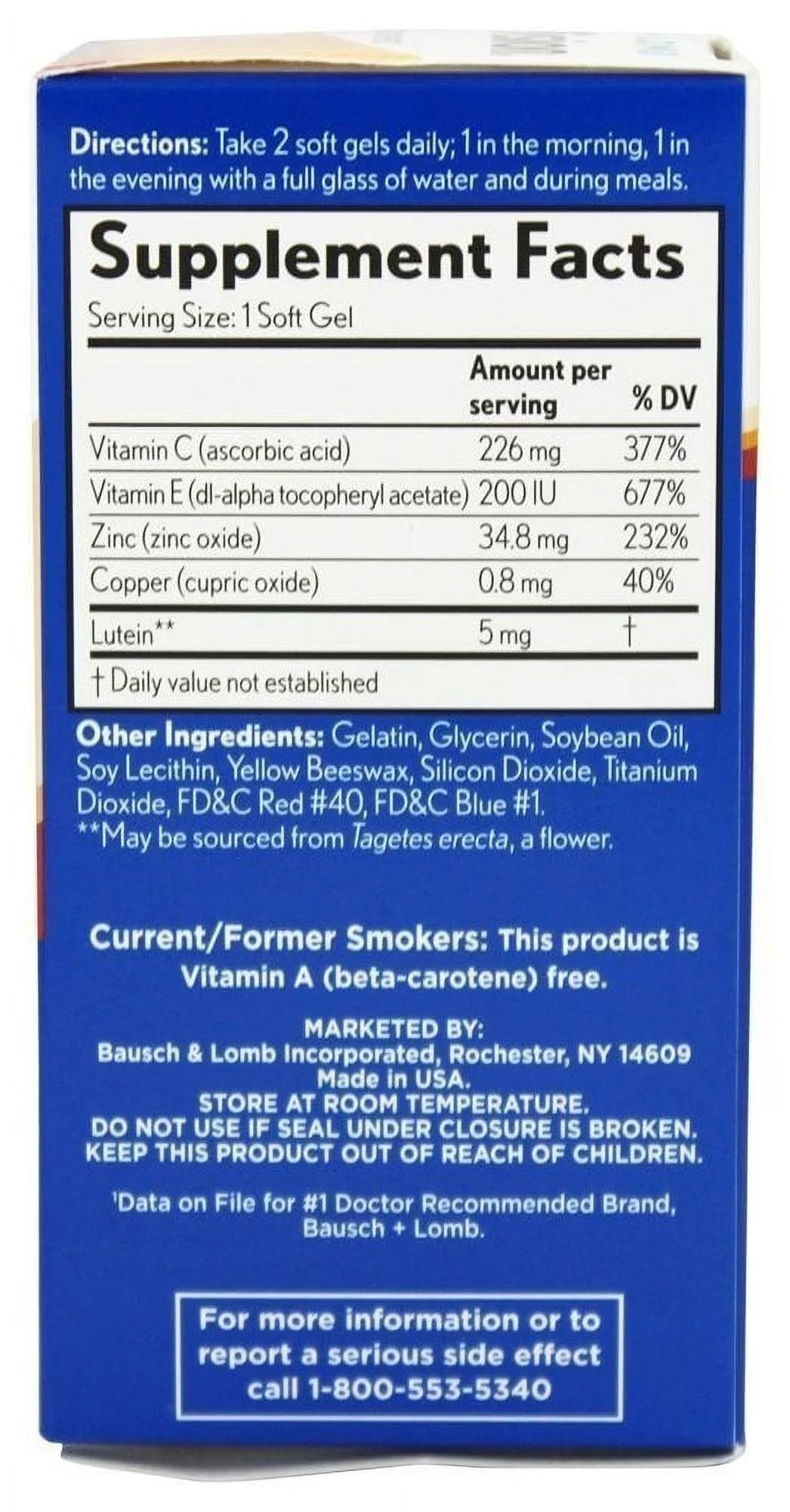 Eye Vitamin & Mineral Supplement with Lutein, 120 Softgels Q693