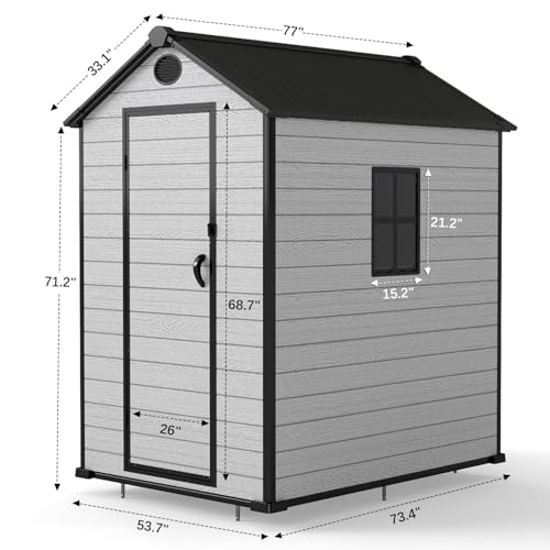 Resin Outdoor Storage Shed with Floor and Lockable Door G844