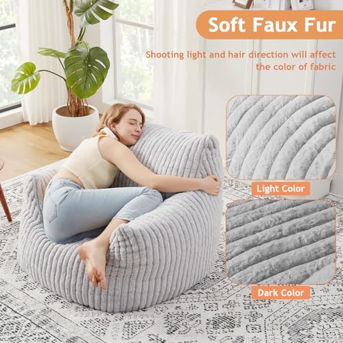 Plush Bean Bag Chair with Armrests for Adults and Teens M473
