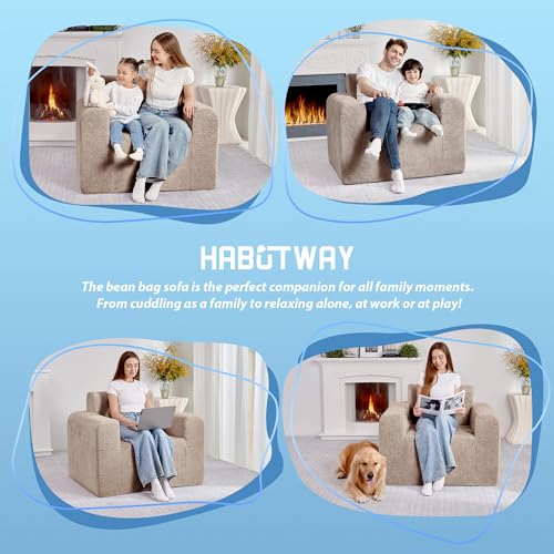 Giant Bean Bag Chair with Armrest for Adults and Kids H1960
