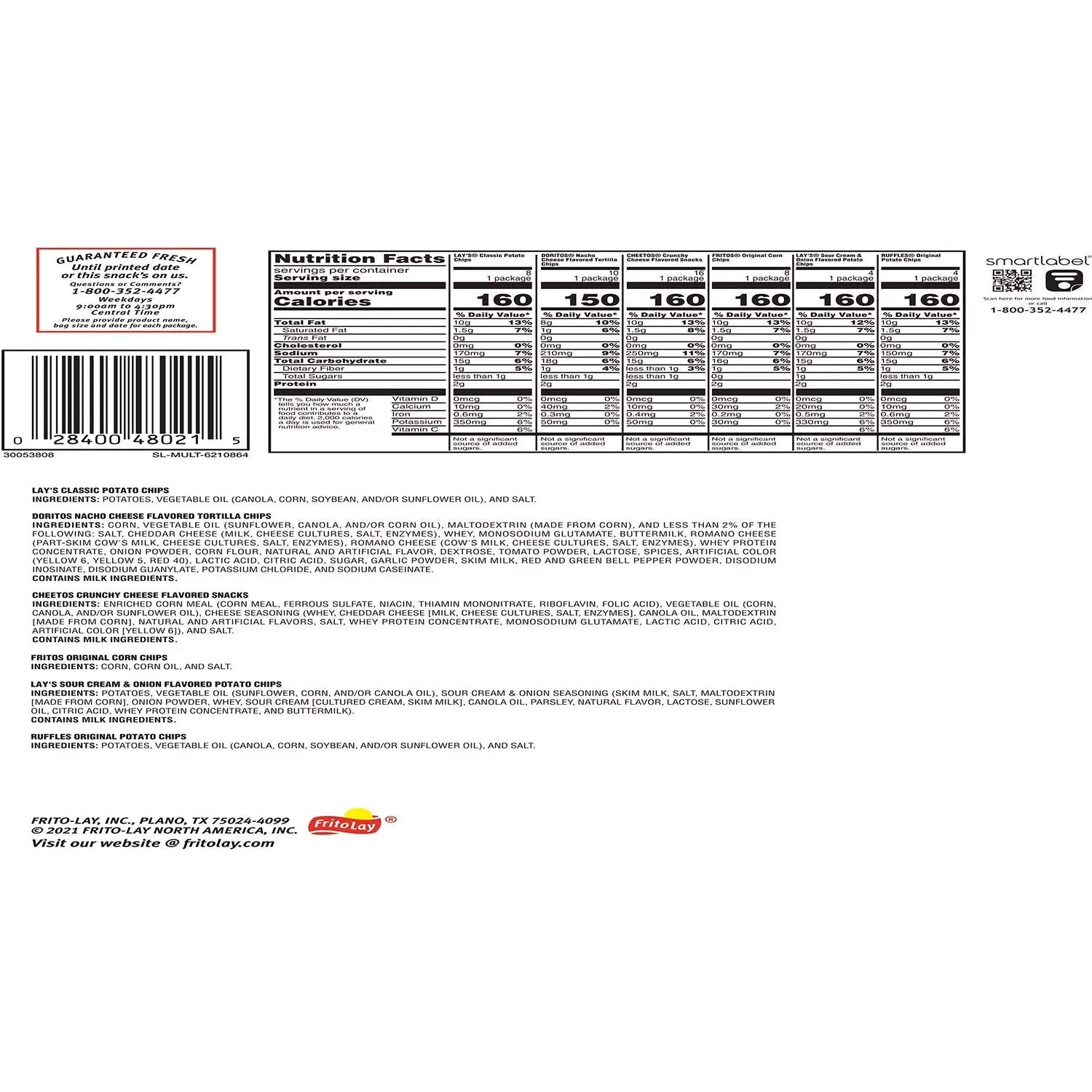 Classic Mix Variety Chips, 50ct. W44402