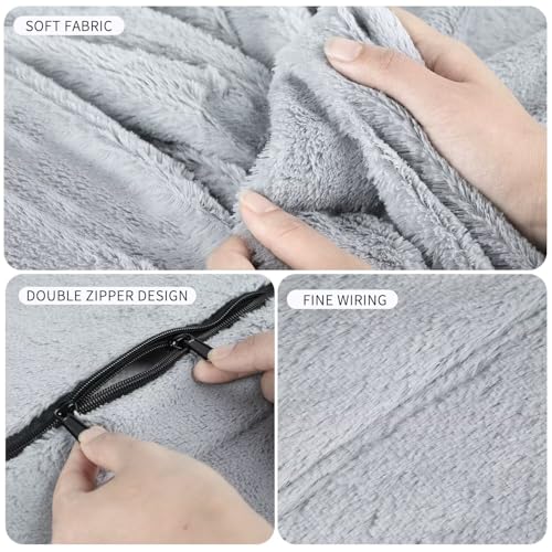 Bean Bag Chair for Adults 3FT, Soft Removable Cover, Light Gray X3039