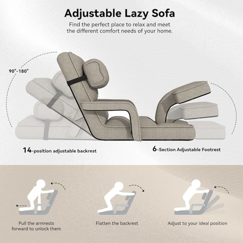 Folding Floor Chair with Adjustable Backrest, Portable Recliner Seat for Adults N6716