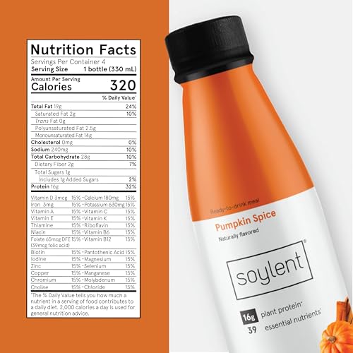 Gingerbread Meal Replacement Shake, Plant Based Protein Drink, 11oz (12 Pack) B2352