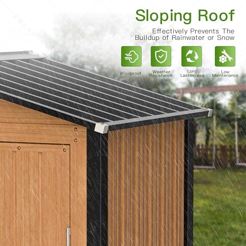 Metal Storage Shed 5x3 ft with Lockable Door for Garden and Backyard B82351