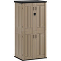 Outdoor Storage Cabinet with 2 Shelves, Waterproof Resin Tool Shed, Lockable, Dark Gray M33386