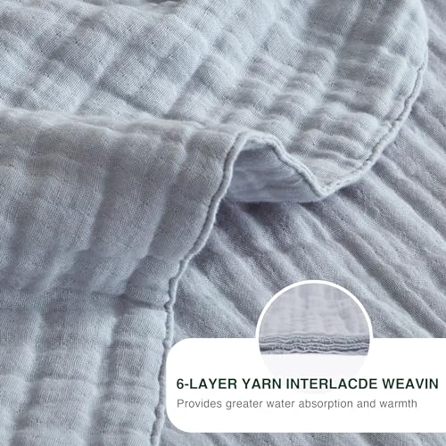 6 Layer Cotton Muslin Blanket King Size Sage Green P272945