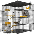 Large Cat Cage,Cat Cage Enclosure Indoor DIY Cat Playpen Detachable Metal Wire Kennels Crate Large Exercise Place Ideal, for 1-4 Cats,Ferret, Chinchilla, Rabbit, Small Animals