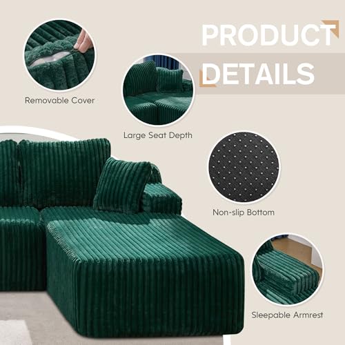 Modular L-Shape Sectional Sofa with Oversized Chaise A47792
