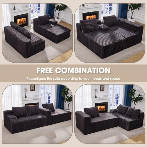 Modular L-Shape Sectional Sofa with Oversized Chaise A47792