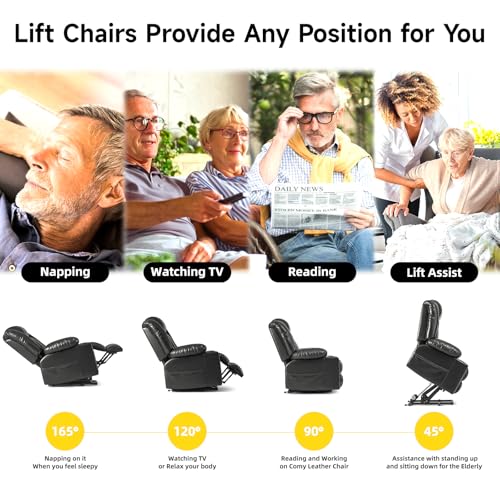 Power Lift Recliner Chair for Elderly with Heat and Massage, Adjustable Positions, Dark Brown P618617