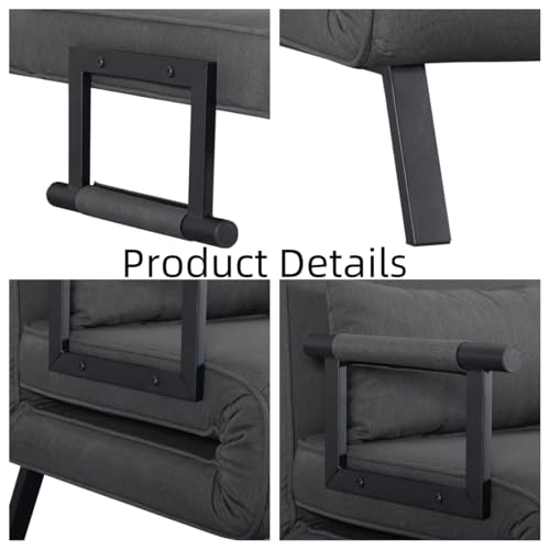 Sleeper Sofa Bed with Side Pocket, Convertible Futon Couch for Living Room X8857