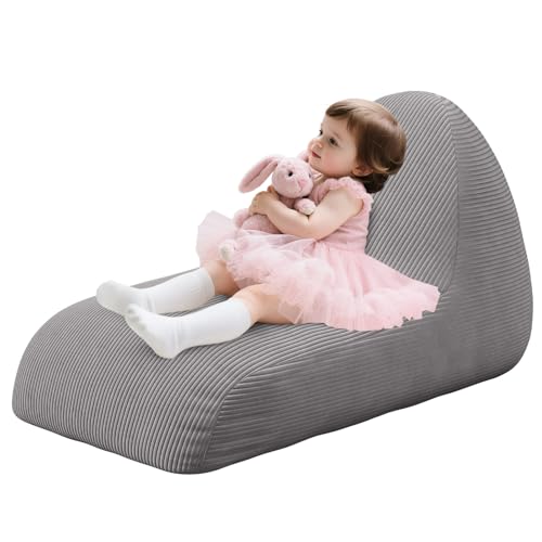 Unicorn Bean Bag Chair for Kids with Filler, Corduroy Floor Lounger, Pink W9694
