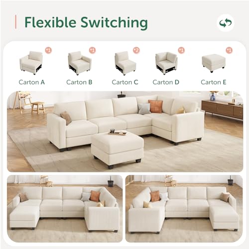Corduroy Modular Sectional Couch with Storage, L-Shaped, 6 Seater, Dark Gray X823135