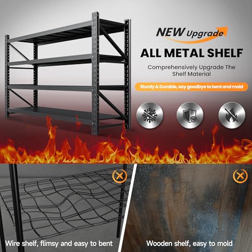 Heavy Duty 4-Tier Metal Garage Shelving Unit, Adjustable Steel Storage Rack D5378