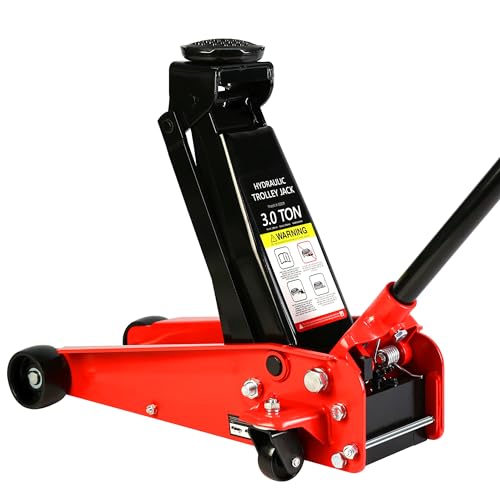 Heavy Duty Hydraulic Floor Jack, Low Profile Steel Racing Jack, 2 Ton Capacity, Blue H1350