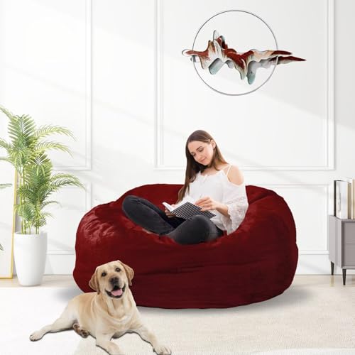 Bean Bag Chair for Adults 3FT, Soft Removable Cover, Light Gray X3039