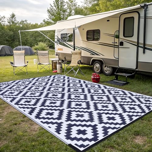 Waterproof Outdoor Rug 5x8 ft, Reversible Plastic Straw Patio Mat Z2613