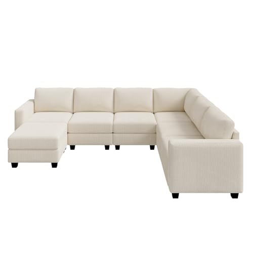 Corduroy Modular Sectional Couch with Storage, L-Shaped, 6 Seater, Dark Gray X823135