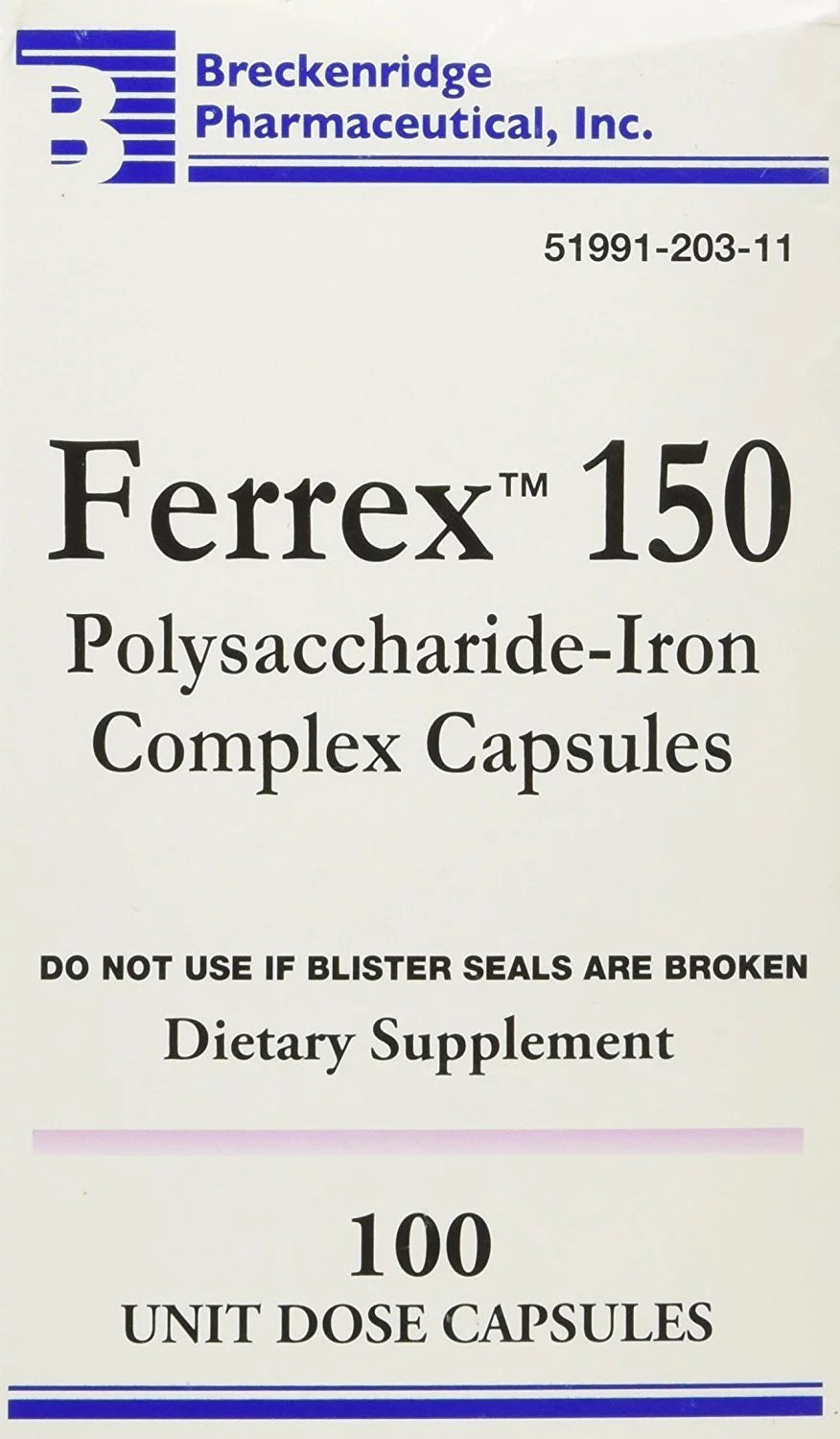Polysaccharide Iron Complex Capsules, 100 Count (Pack of 2) O712