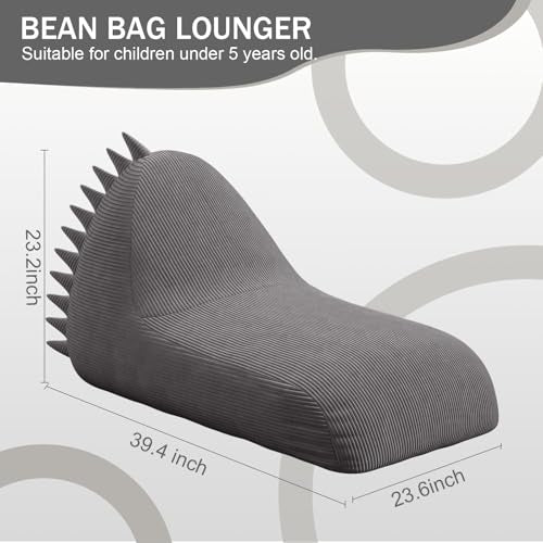 Unicorn Bean Bag Chair for Kids with Filler, Corduroy Floor Lounger, Pink W9694