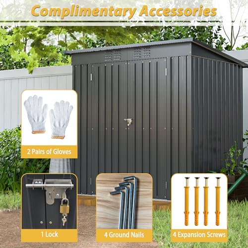 Outdoor Storage Shed, Heavy-Duty All-Weather Tool Shed with Lockable Doors C3585